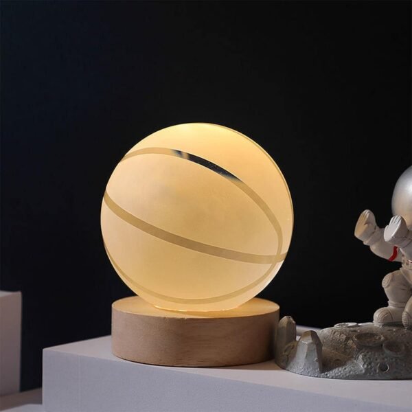 3D Crystal Ball Night Lamp – Basketball (7 Color Base) - Image 4