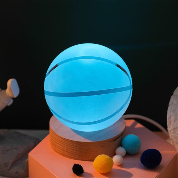 3D Crystal Ball Night Lamp – Basketball (7 Color Base)