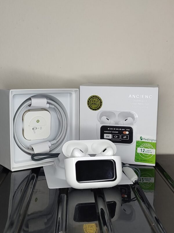 A9 Pro ANC Earbuds Touch Screen Display (White) - Image 3
