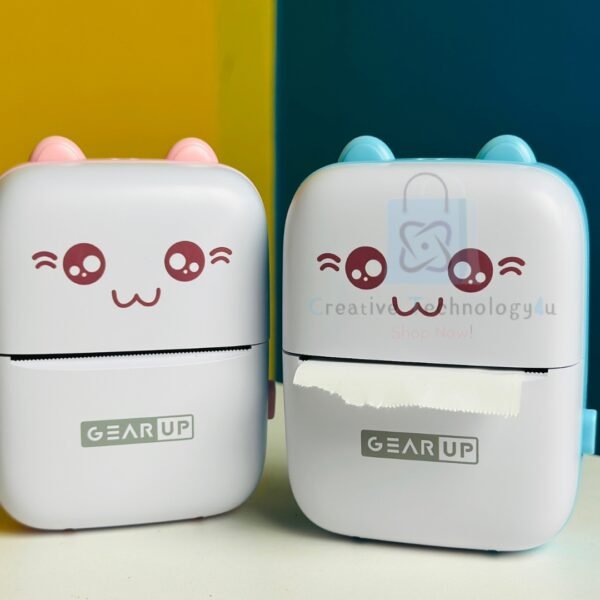 Mini Thermal Bluetooth Printer – Blue/Pink