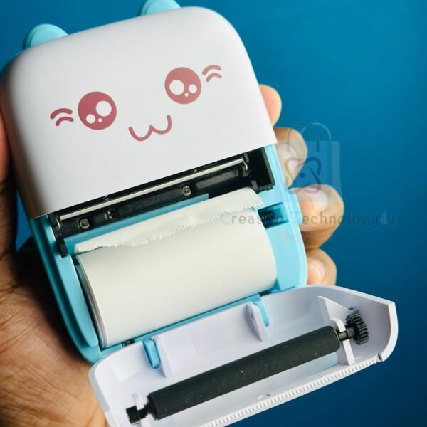 Mini Thermal Bluetooth Printer – Blue/Pink - Image 3