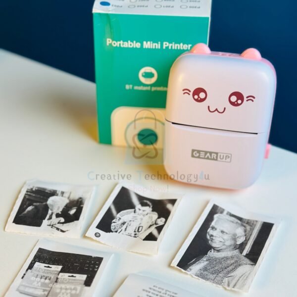 Mini Thermal Bluetooth Printer – Blue/Pink - Image 2