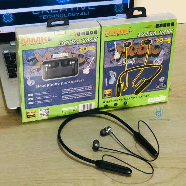 MM100 Neckband (Black & Blue) - Image 6