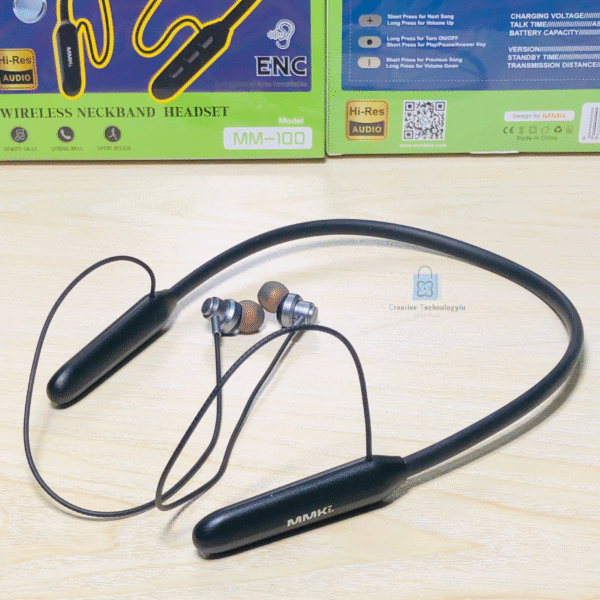 MM100 Neckband (Black & Blue) - Image 3