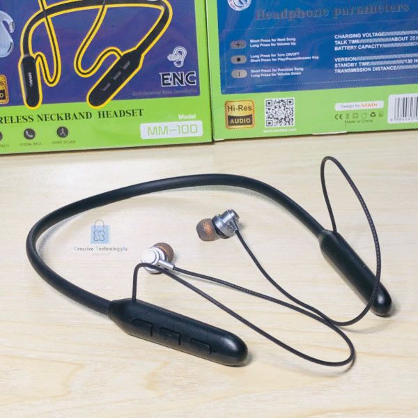 MM100 Neckband (Black & Blue) - Image 2