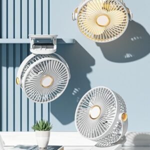 Mini PowerFan ZL696 – USB Rechargeable | Clip, Rotate & Light